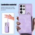 thumbnail image 5 of for Samsung Galaxy S22 Ultra Wallet Case Crossbody Strap, Zipper Phone Case with Card Holder Wrist Strap Purse Cover with Kickstand Compatible with Samsung Galaxy S22 Ultra 6.8 inch - Purple, 5 of 8