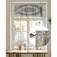 thumbnail image 7 of Retro Art Valances for Windows Brown Blue National Art Bohemia Style Abstract Valance Rod Pocket Short Window Treatments Curtains for Kitchen Bathroom Living Room Bedroom, 42 x 12 Inch, 7 of 7