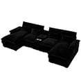 thumbnail image 7 of Aisword 124" U Shaped Cloud Couch Sectional with USB Charging, Hidden Storage, Cup Holders & Chenille Double Chaise, Black, 7 of 7