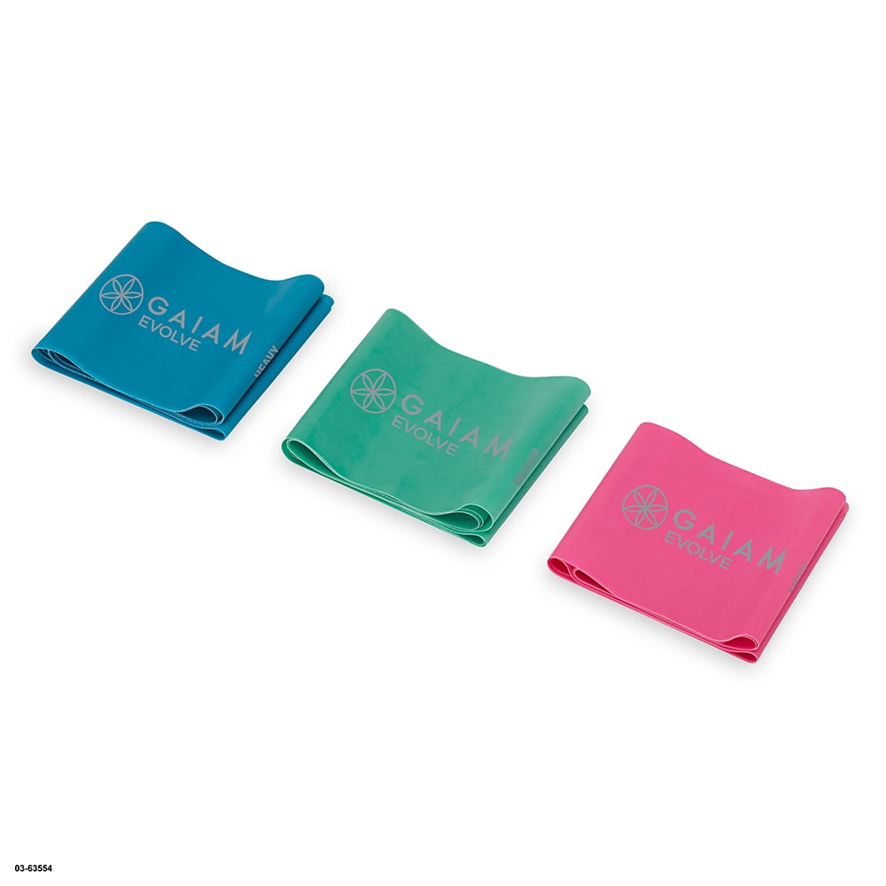 Evolve By GAIAM 3PK Flat Bands Total Body Bands Resistance Band 03-63554 