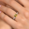 thumbnail image 4 of Gem Stone King 14K Two Tone Gold Yellow Citrine and Lab Grown Diamond Engagement Ring for Women | 2.15 Cttw | Round 8MM | Gemstone November Birthstone | Size 8, 4 of 6