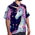 thumbnail image 2 of Starry Unicorn Men's Casual Hawaiian Button Down Short Sleeve Summer Beach Printed Shirt, 2 of 6