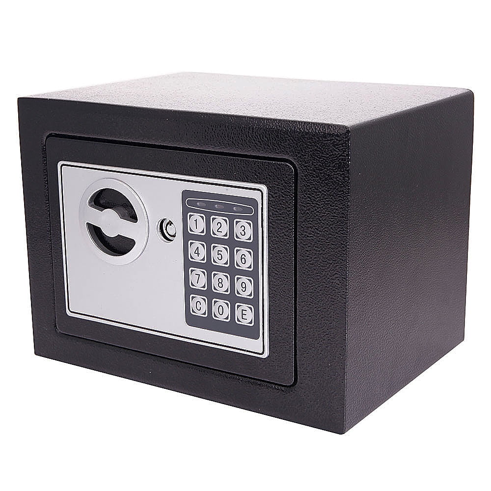 Black Floor Safe Steel Lock & Key Box Home Security Cash Jewelry Gun Storage New 