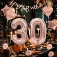 thumbnail image 3 of Rose Gold 30th Birthday Decoration Set Happy Birthday Banner Balloons 30 Years Old Birthday Party Supplies Helium Balloons Number 30 Balloons Latex Balloon Foil Balloon, 30th Birthday Party Balloons, 3 of 5