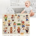 thumbnail image 1 of Kids Wooden Peg Puzzles Set With Alphabet Numbers Fruits Animals And Vehicles, 1 of 9