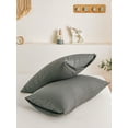 thumbnail image 5 of Move Over Dark Grey Pillowcases Queen, Soft Washed Microfiber Pillow Cover Set of 2, Solid Pattern, 2 Pack, 5 of 7