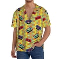 thumbnail image 3 of Honeii 's 90s Audio Tape for men's short-sleeved button-up collared shirt featuring a pocket, perfect for beach vacations, and travel adventures., 3 of 5