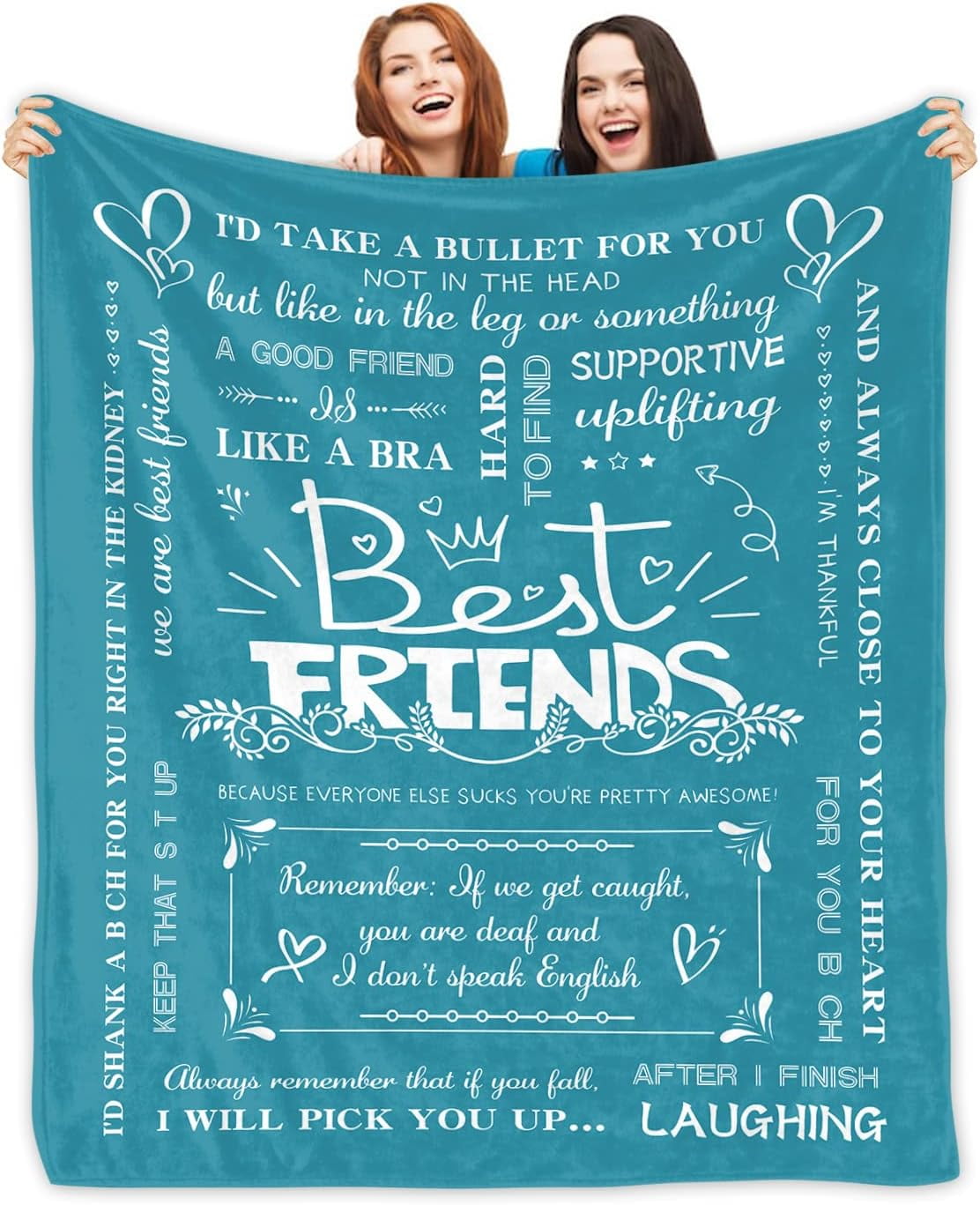 Best Friend Blanket BFF Gifts for Women 50"x60"Luxurious Friends