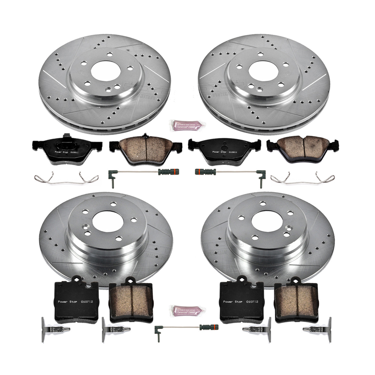 PowerStop Front and Rear Z23 Evolution Sport Carbon-Fiber Ceramic Brake Pad and Drilled & Slotted Rotor Kit Fits: MERCEDES-BENZ Select Models K6700