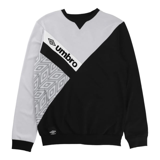 Sudadera Umbro Talla CH Deportiva con Bloques Diagonales Gris con Negro