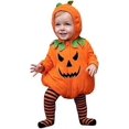 thumbnail image 1 of Halloween Pumpkin Costumes Christmas Pyjamas for Kids, Girls & Boys Toddler Baby Cotton Pajamas Romper Jumpsuit for 0-24 Months, 1 of 5