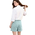 thumbnail image 7 of Stralyhd Shorts for Women Casual Cotton Linen Bermuda Shorts 2026 Summer Beach Travel Work Fashion Mid-Rise Short Basic Short with Pockets Cyan S, 7 of 7