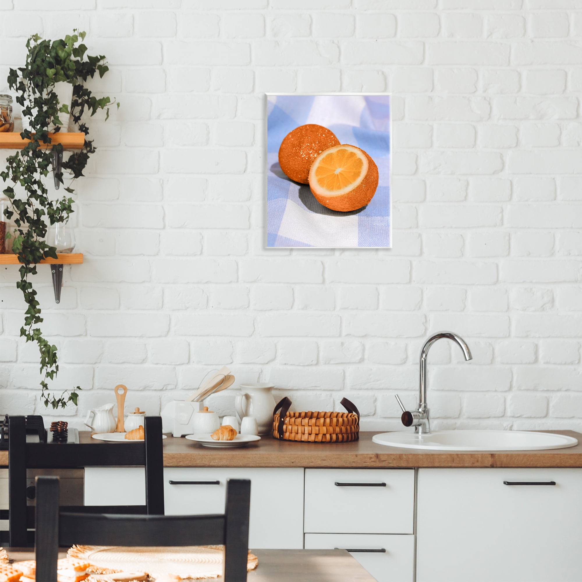 Stupell Industries Glimmer Orange on Blue Wall Plaque Art, design by LISH Creative