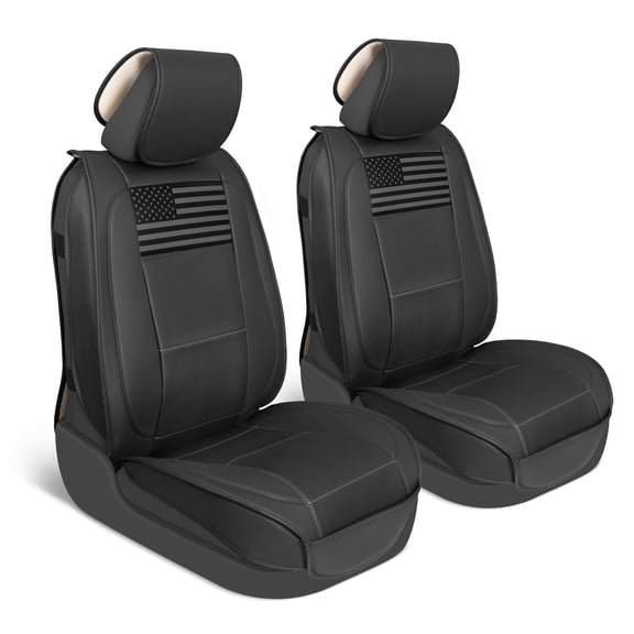 MotorBox American Black Flag Seat Covers for Trucks, Cars, & SUV - Napa Leather US Car Seat Covers American Flag Truck Accessories - Car Seat Cover American Flag Car Accessories Car Seat Protector