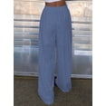 thumbnail image 6 of Women Wide Leg Trousers Embroidered Lace Eyelet Baggy Pants Dressy Trendy Beach Palazzo Pants, 6 of 9