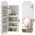 thumbnail image 1 of HOMCOM Jewelry Cabinet with Light Lockable Jewelry Armoire Organizer White, 1 of 10