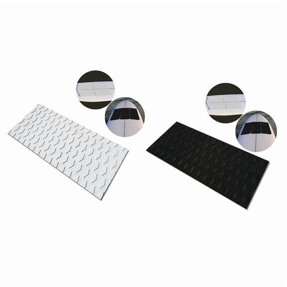 2Pcs Surfboard Deck Traction Board Eva Anti-Skid Pad Adhesive Anti-Skid Deck Pad for Boat Deck,Kayaking,Surfboard,Vertical Paddle Board,Skimboards - White & Black,2* surfboard mat,White & Black