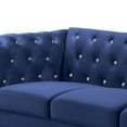 thumbnail image 2 of New Classic Furniture Emma Crystal Velvet Fabric Sofa in Royal Blue, 2 of 6