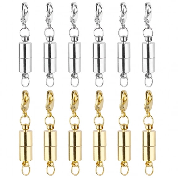 DESIGNICE 12pcs Magnetic Jewelry Clasps Magnetic Lobster Clasps Necklace Magnets Clasp