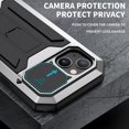 thumbnail image 5 of for iPhone 13 Case,Aluminum Metal Silicone Built-in Kickstand Shockproof Military Heavy Duty Sturdy Protector Cover Rugged Metal Hard Case for iPhone 13 6.1 inch(Silver), 5 of 15