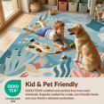 thumbnail image 4 of Design&I 6'x9' Washable Area Rug Blue Ocean Underwater Adventure Playful Marine Life with and Fish for Dining Room, Under Table, Office, Snag-Free, 4 of 7