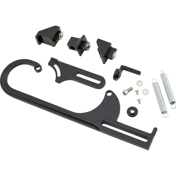 Carburetor Throttle Cable Bracket Kit W/ Return Springs, Black