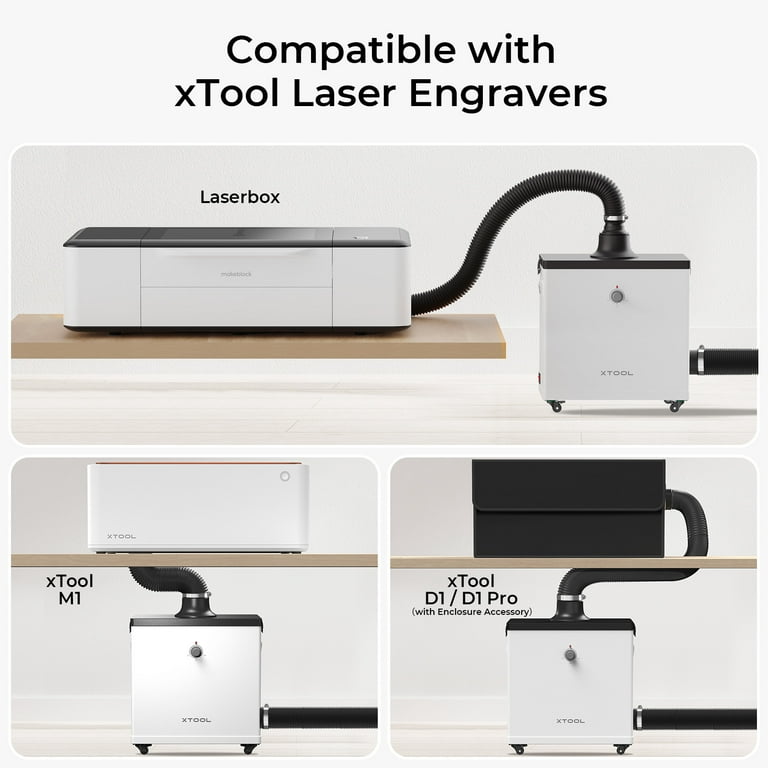 xTool Smoke Purifier for M1 Laser Engraver and Laserbox, Upgraded 3 Layer  Filter System, 99.97% Purification Rate 