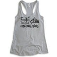 thumbnail image 1 of Faith Can Move Mountains Tank Top, Ladies Racerback Tank Top, Religious Christian Motivation Spiritual Tank, Heather Gray, Small, 1 of 3