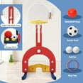 thumbnail image 4 of ChaoLink Juego 7 en 1 de tobogán y columpio para niños pequeños, escalador con tobogán independiente con columpio ajustable y aro de baloncesto, juego de fútbol, 4 of 7