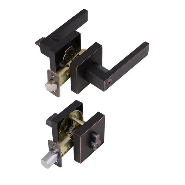 Design House 581082 Karsen 2-Way Adjustable Entry Lever Combo, Oil Rubbed Bronze