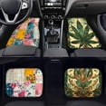 thumbnail image 2 of Uourmeti Green Boho Maple Leaf Car Floor Mats 4 Pieces Auto Accessories Vehicle Carpet Non-Skid Backing, Universal Fit, 2 of 7