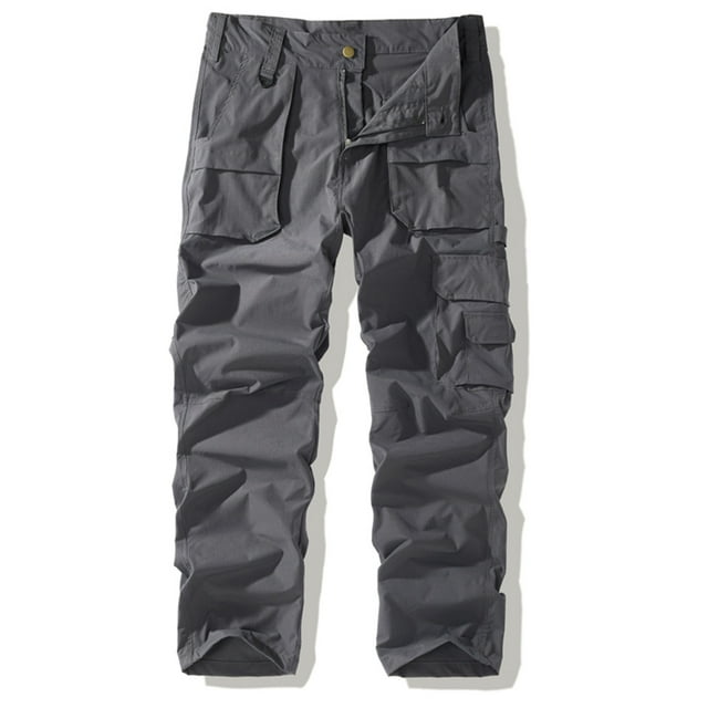 Kalauyu Men's Cargo Pants, Pants Casual Work Hiking Ripstop Work Pants with Pockets