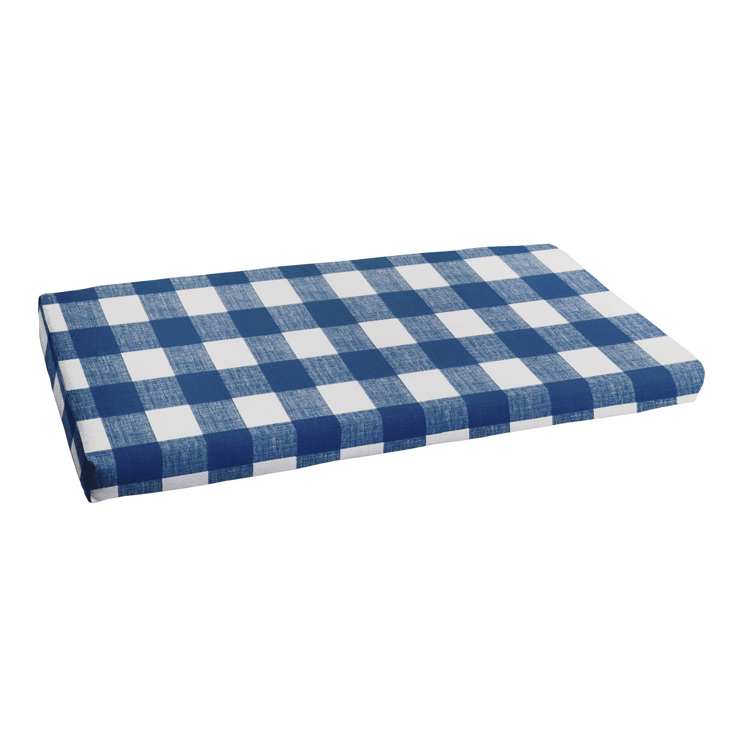Dark Blue Buffalo Plaid Indoor/Outdoor Bench Cushion, Bristol Walmart