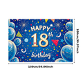 thumbnail image 3 of Blue Themed 18th Birthday Banner with Star Balloon and Firework Elements Backdrop Decor for Birthday Party Photography Props Decoration Happy Birthday Celebrations, 3 of 8