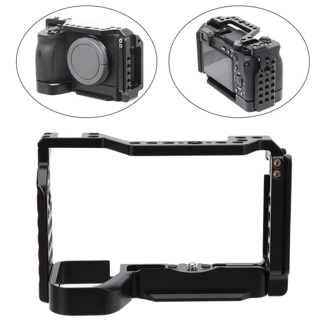 Cage de Protection pour Appareil Photo, Compartiment de Batterie Réservé Multifonction en Alliage d'Aluminium Cage de Film de Protection Durable avec Support pour Appareil Photo A6600