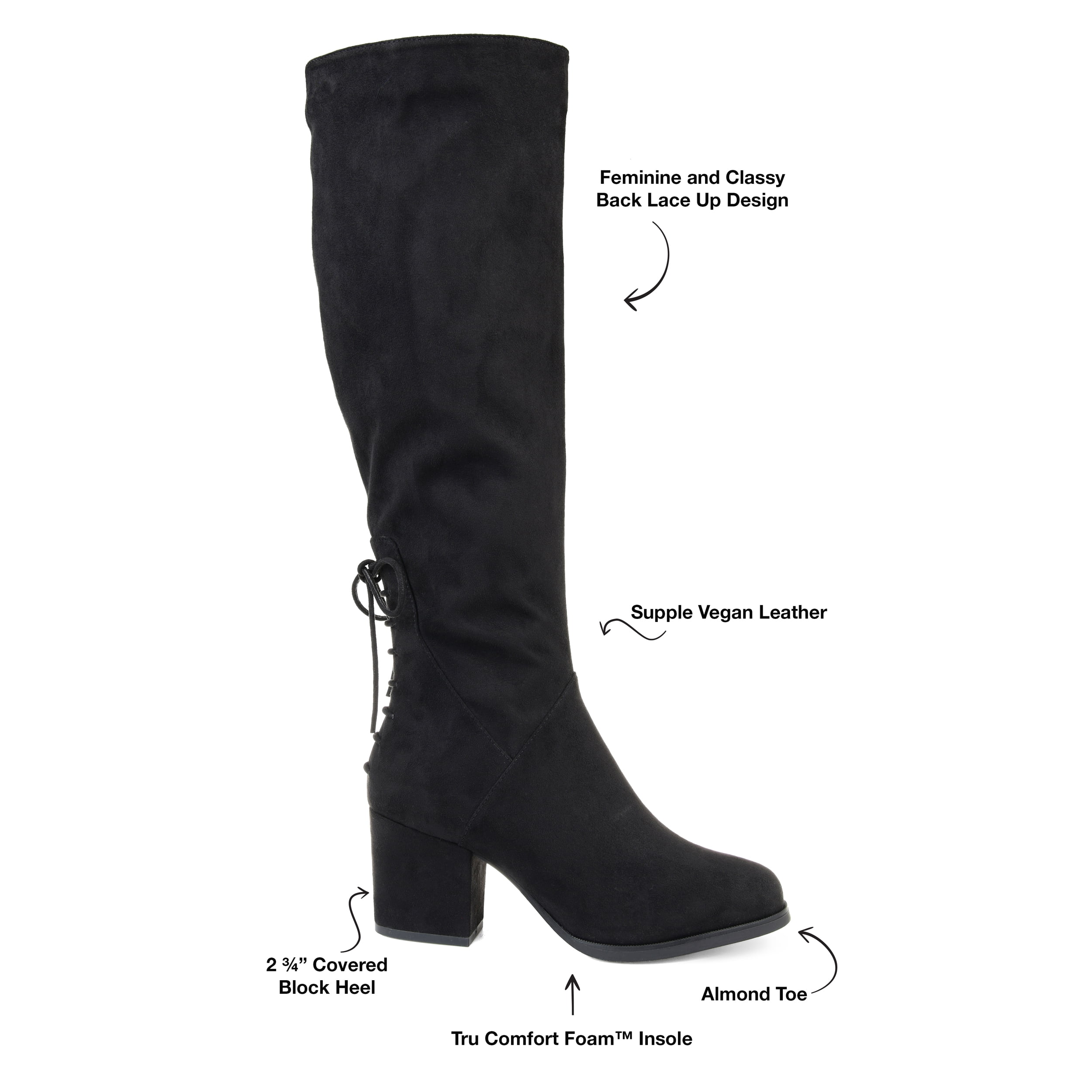 Journee Womens Leeda Extra Wide Calf Block Heel Knee High Boots