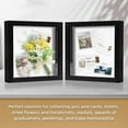 thumbnail image 4 of Muzilife 8x8 inch Wood Shadow Box Picture Frame Home Decor with Linen Board Deep Glass Display Case, Black, 4 of 7
