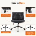 thumbnail image 5 of Criss Cross Legged Chair, Armless Office Desk Wide Seat Wheels, Swivel Height Adjustable Comfy Computer Task Seating Modern Home Room, 5 of 10