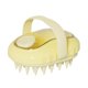 thumbnail image 1 of Masajeador de cuero cabelludo con cerdas de silicona suave para una limpieza profunda y alivio del estrés. Para cabello húmedo y seco. Color amarillo., 1 of 5