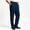 Dark Blue, variant on Mens Pleated Dress Pants Dressy Casual Button Zipper Fly High Waist Straight Leg Cuffed Hem Trousers Comfort Loose Fit Business Work Office Pants with Side Pockets