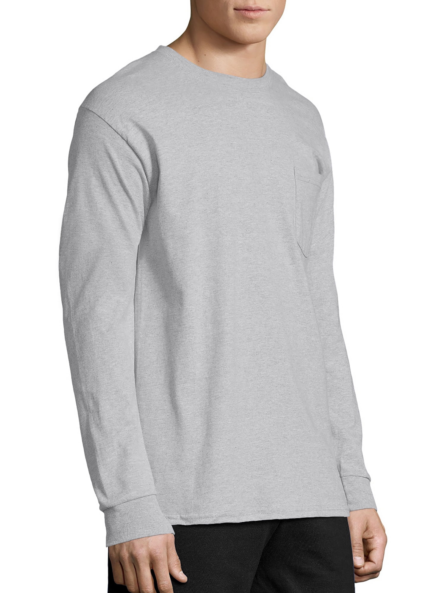 Hanes Men's Long Sleeve Pocket T-shirt 