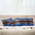 thumbnail image 3 of Ambesonne Blue Throw Pillow Cover 4 Pack, Nature Twilight, 24", Blue Orange, 3 of 6
