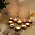 thumbnail image 5 of Topboutique Wooden Tealight Candle Holders Wood Votive Candle Holders Rustic Candle Stands Tealight Holders Round Tea Light Holders for Christmas Wedding Party Festival Decoration,12 Pcs,2.4''W*1"H, 5 of 7