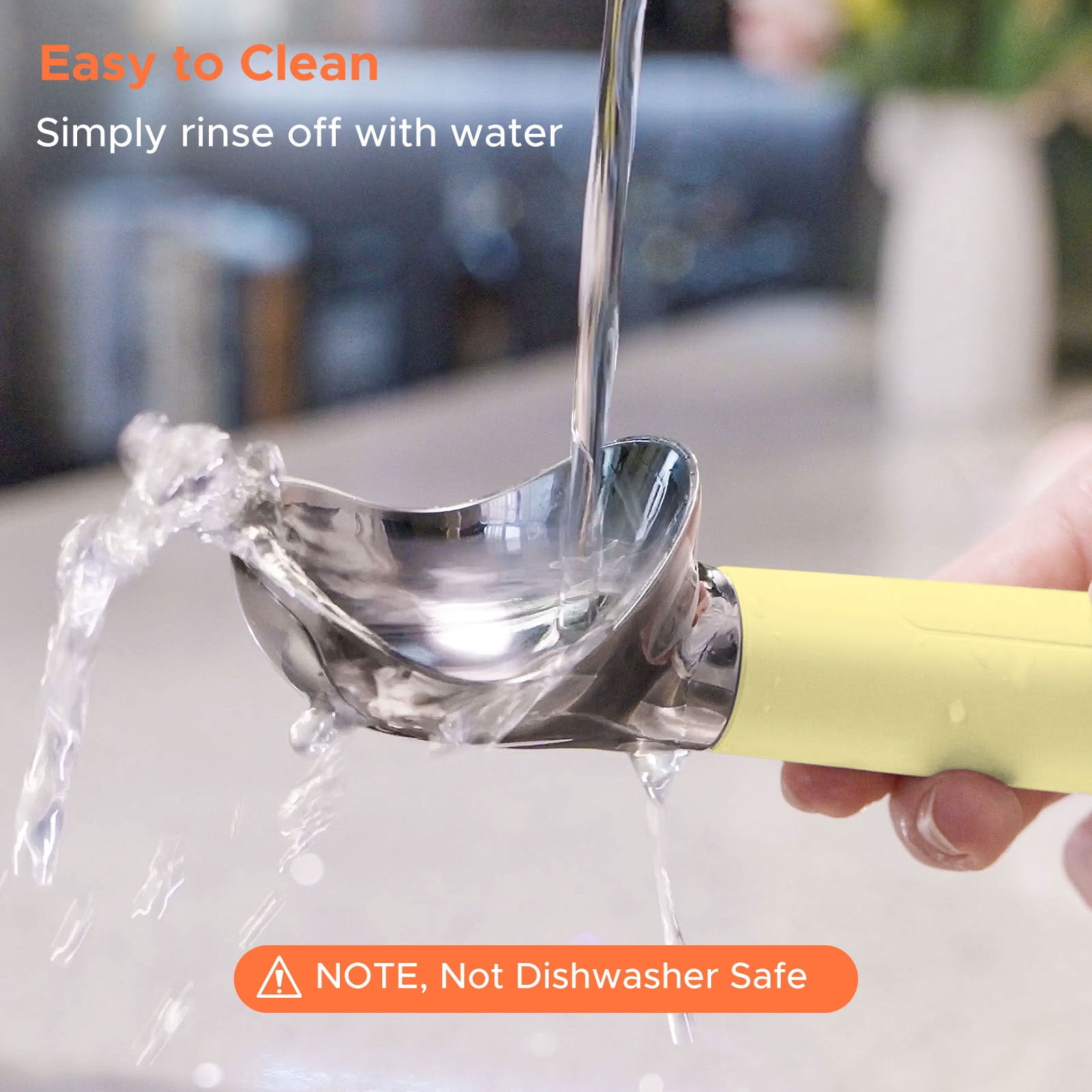 NEWEST Heated Ice Cream Scoop, Rechargeable Electric Ice Cream Scoop, Maximum Heating up to 158℉ for Hard Ice Cream (Yellow)