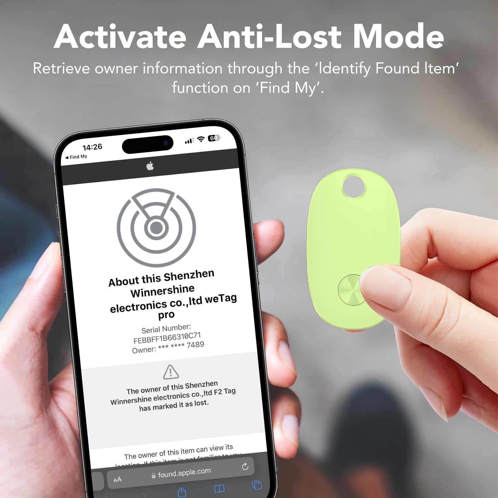 Bluetooth Tracker 4 Packs, Item Locator Works with Find My APP(iOS Only), Smart Tag for Keys/Luggage/Wallets/Suitcases, Keys Finder Replaceable Battery, IP67 Waterproof Locator Colorful, FCC Approved