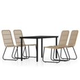 thumbnail image 2 of Bowery Hill PE Rattan and Powder-Coated Steel Standard Dining Set in Oak/Black, 2 of 10