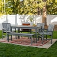 thumbnail image 3 of Walker Edison 6-Piece Chevron Outdoor Patio Dining Set - Grey Wash, 3 of 11