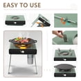 thumbnail image 6 of COSIEST Foldable Outdoor Propane Fire Pit, 15.7 inch Smoke Less Fire Table with Baking Tray, Mini Stainless Seel Iron Fire Pit with Portable Bag, Fire Glass for BBQ, Camping, Party, Yard, Green, 6 of 7