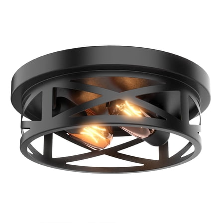 Flush Mount Ceiling Light, 2-Light Ceiling Light Fixture for Hallway, Kitchen, Farmhouse