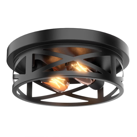 Flush Mount Ceiling Light, 2-Light Ceiling Light Fixture for Hallway, Kitchen, Farmhouse